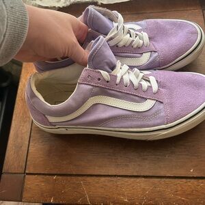 Vans Purple and White Athletic Shoes, size 9 used d